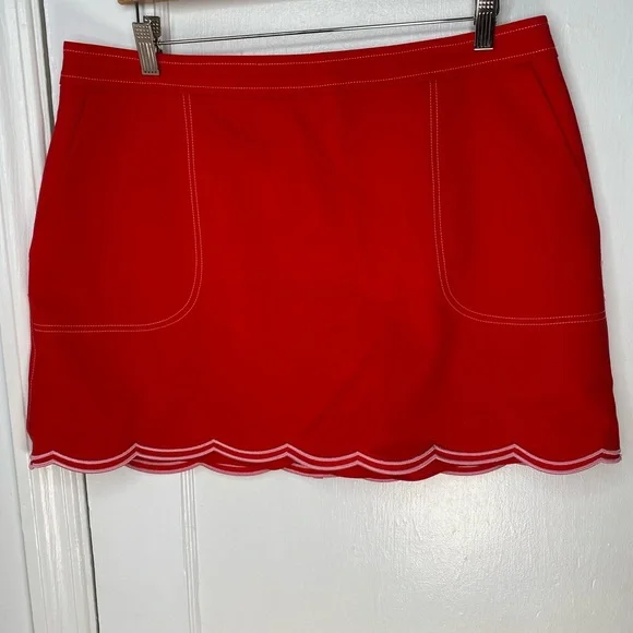 Ramy Brook NWT Cheyrl Scarlet Scallop Hem Mini Skirt - Picture 3 of 7